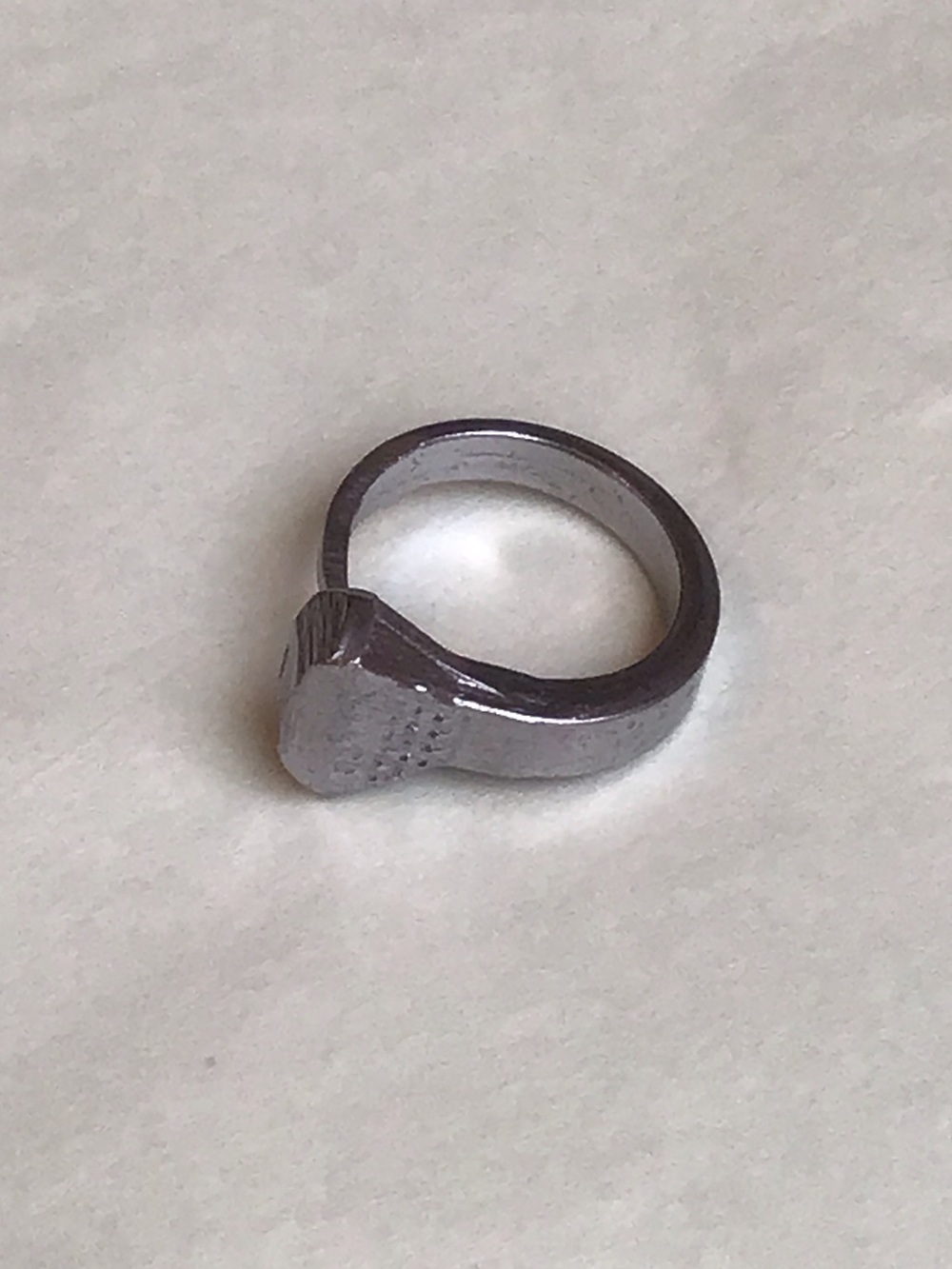 Vintage Nail Ring, Silver-toned